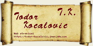 Todor Kočalović vizit kartica